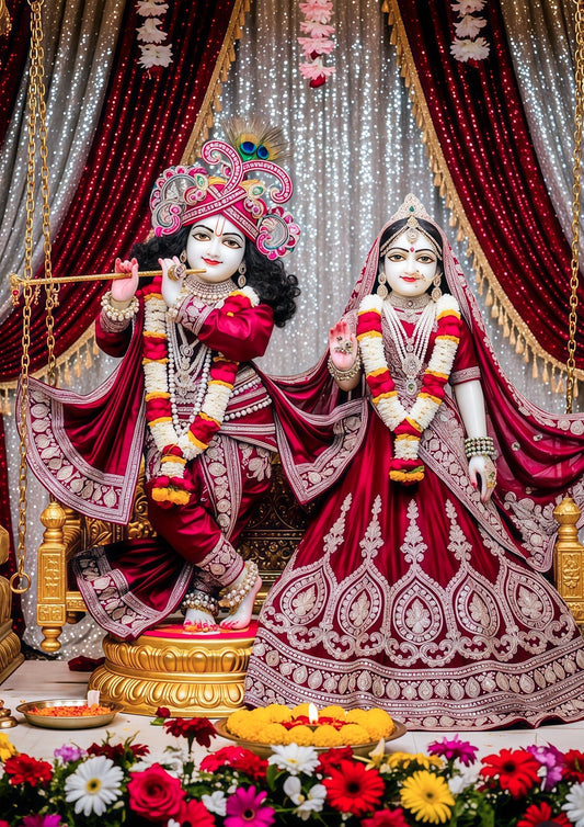 3D Metal Radha Krishna Photo Frame