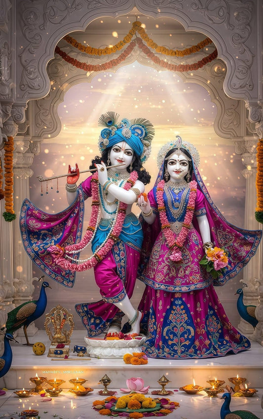 Radha Krishna 3D Metal Photo Frame