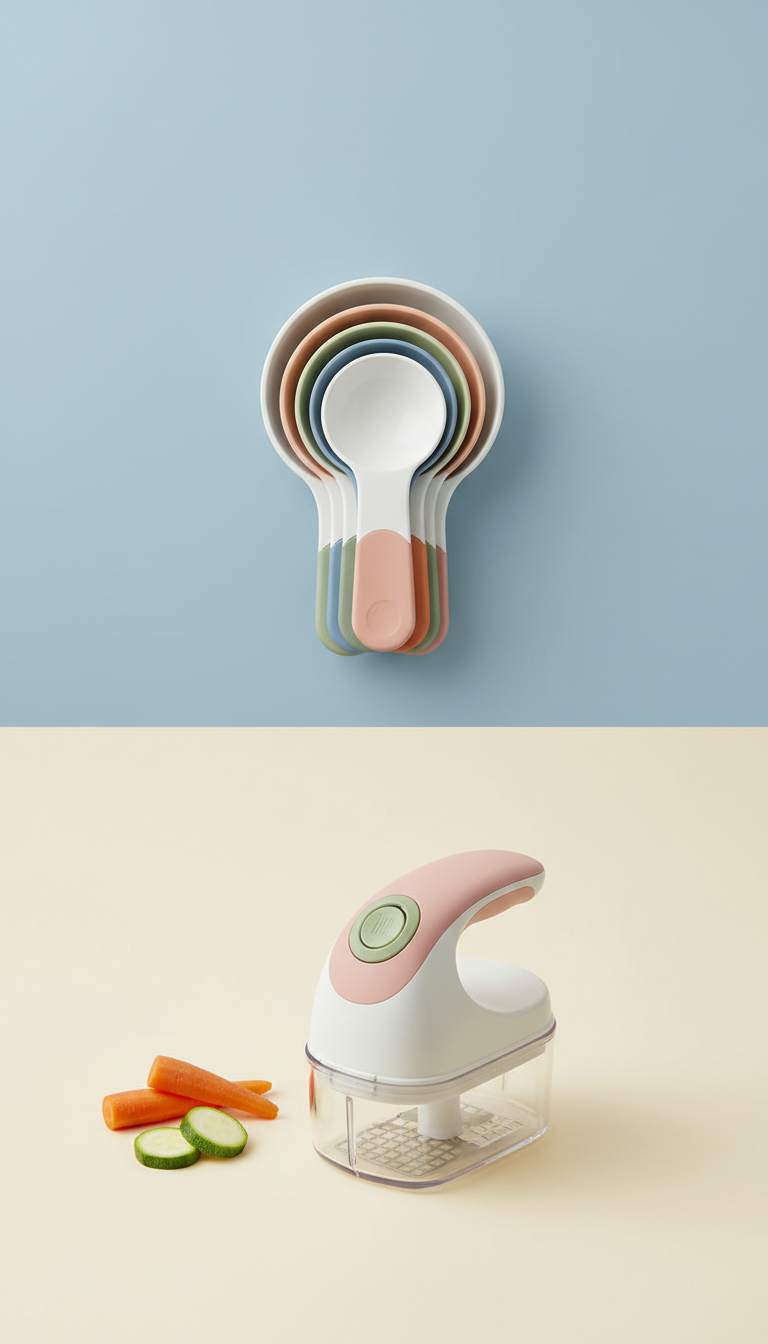 Color-Accented Measuring Spoons Stackable Set