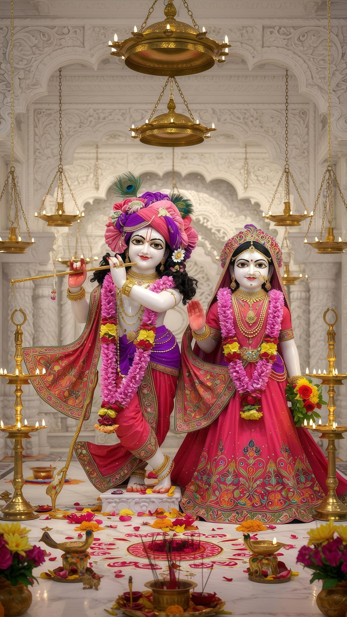 3D Metal Radha Krishna Photo Frame