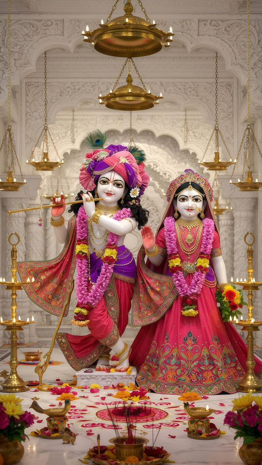 3D Metal Radha Krishna Photo Frame