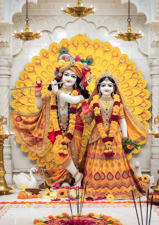 3D Metal Radha Krishna Photo Frame