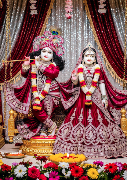 3D Metal Radha Krishna Photo Frame