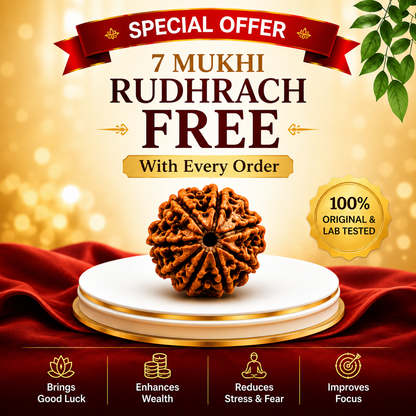 Shree Yantra with Raw Pyrite Frame + FREE 7 Mukhi Rudraksha