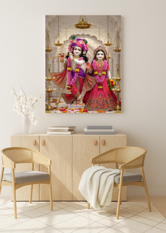 3D Metal Radha Krishna Photo Frame