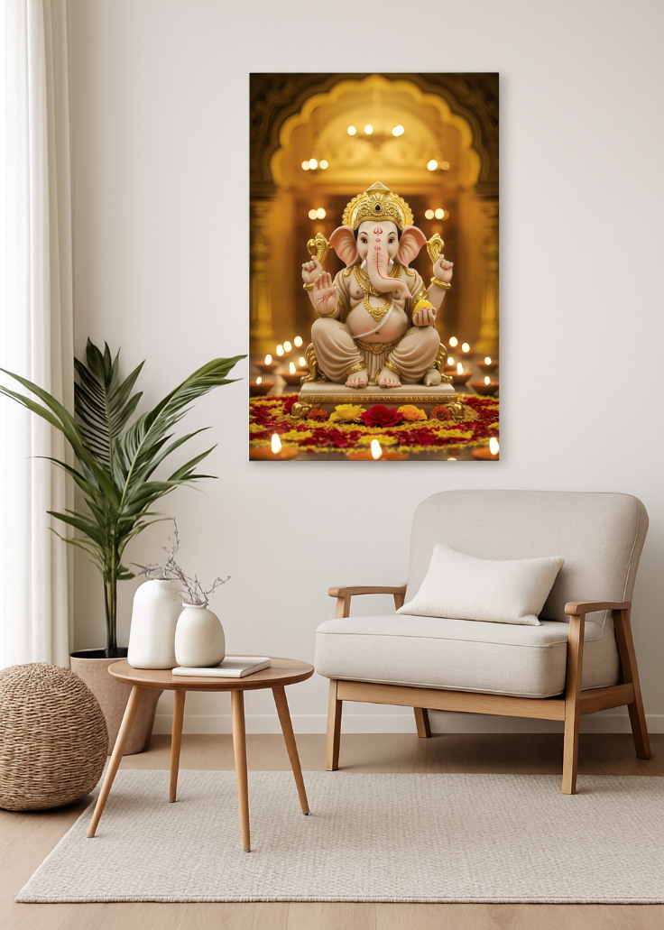 Lord Ganesha 3D Metal Photo Frame.