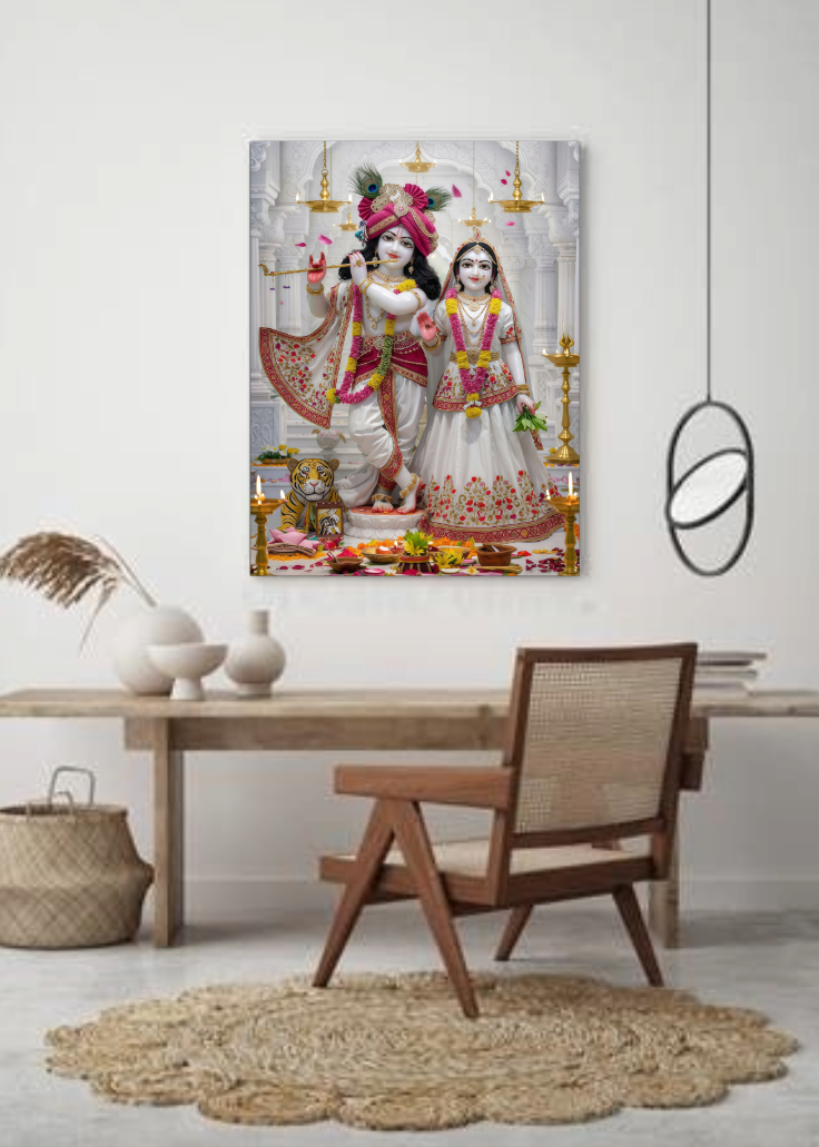 3D Metal Radha Krishna Photo Frame