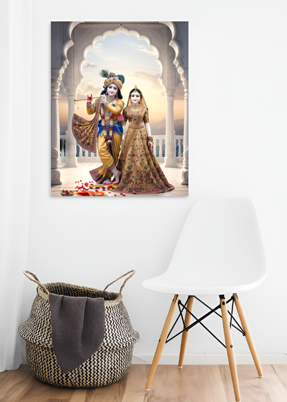 Radha Krishna 3D Metal Photo Frame
