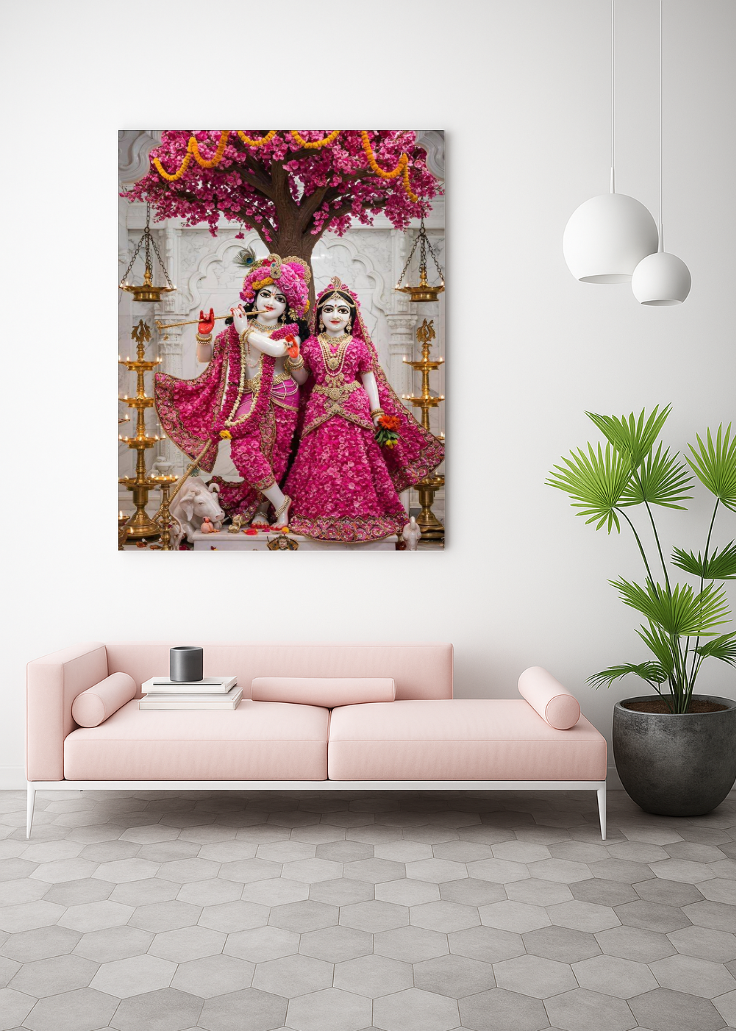 3D Metal Radha Krishna Photo Frame
