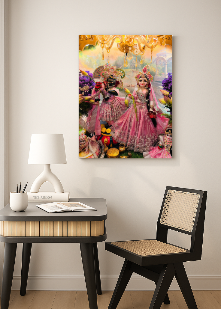 3D Metal Radha Krishna Photo Frame