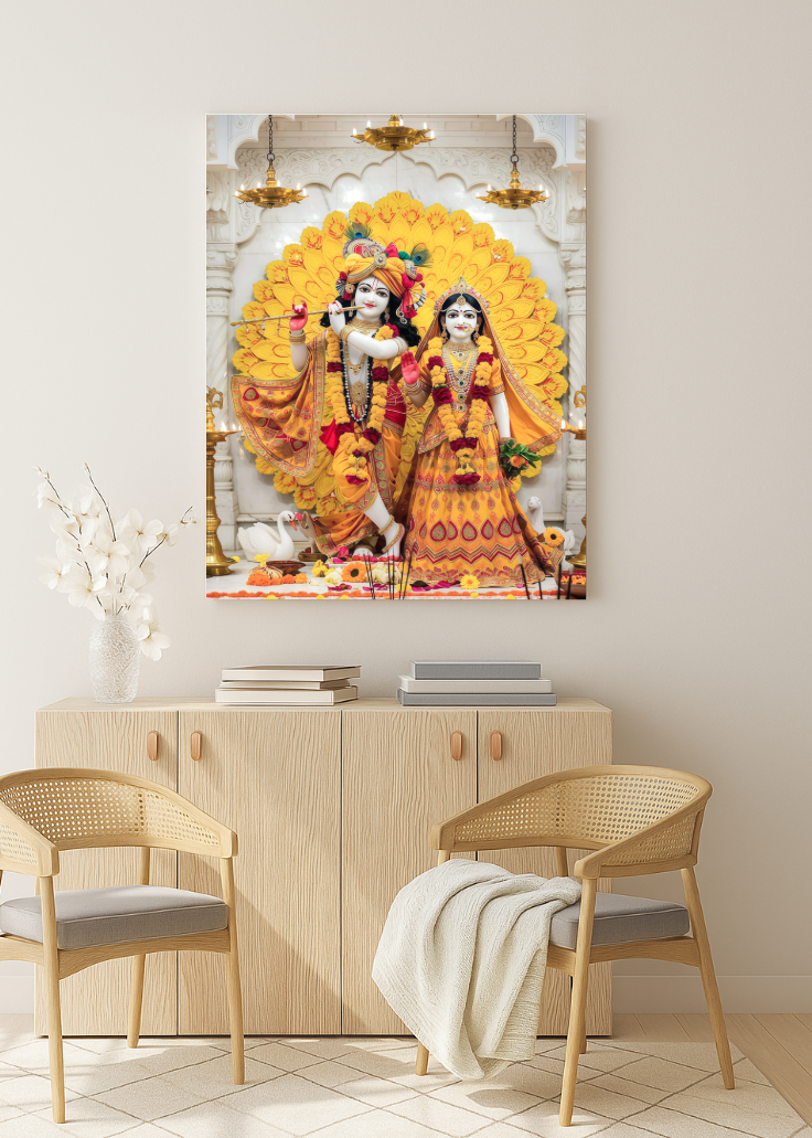 3D Metal Radha Krishna Photo Frame
