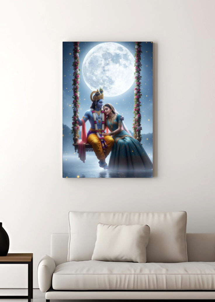 3D Metal Radha Krishna Photo Frame
