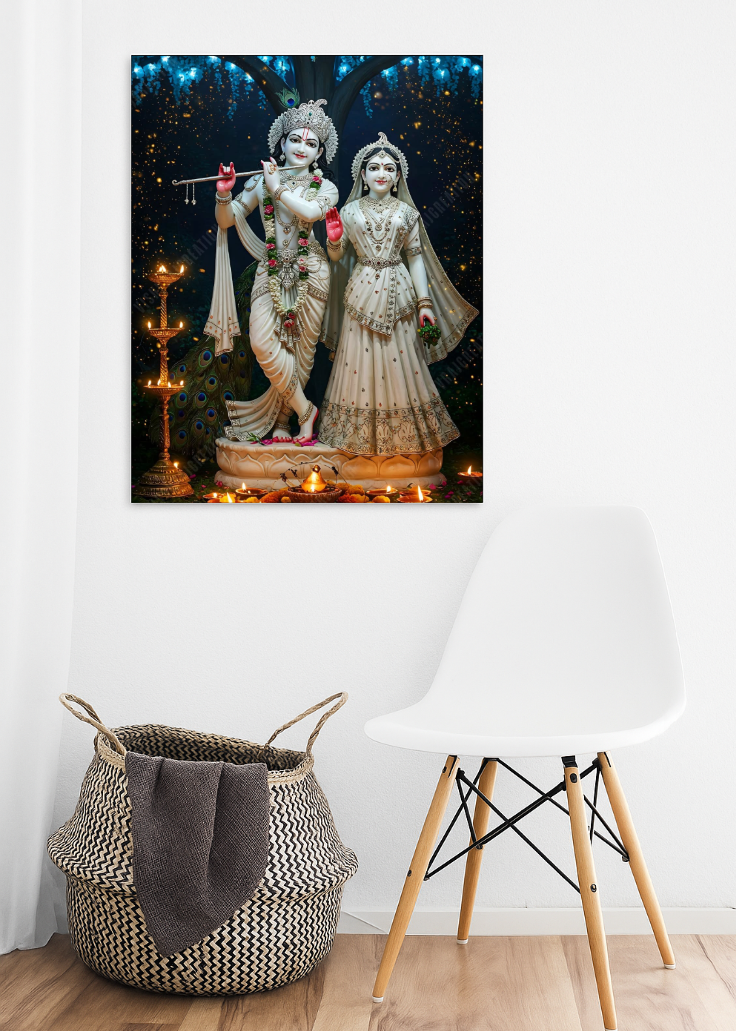 3D Metal Radha Krishna Photo Frame