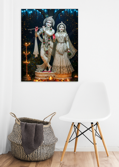 3D Metal Radha Krishna Photo Frame