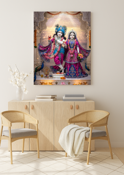 Radha Krishna 3D Metal Photo Frame